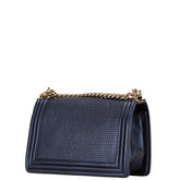 シャネル マトラッセ ボーイシャネル25 ショルダーバッグ ネイビー ゴールド レザー レディース CHANEL 【中古】